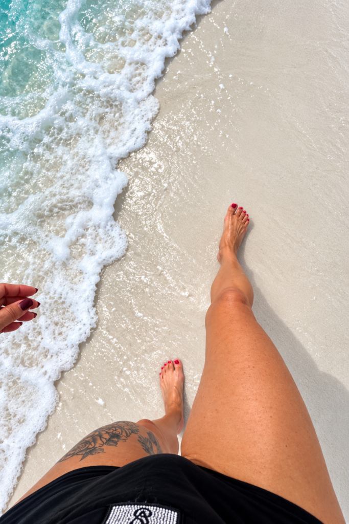 Walking barefoot on the beach in Fort Walton Beach, Florida