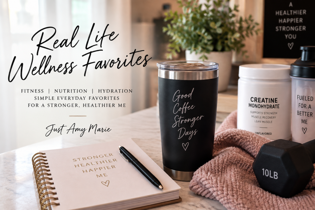 Midlife wellness and fitness favorites including coffee, creatine and strength training essentials